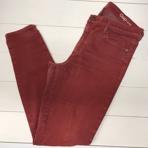 GAP Wine Color Skinny High Rise Jeans Size 32 (14)